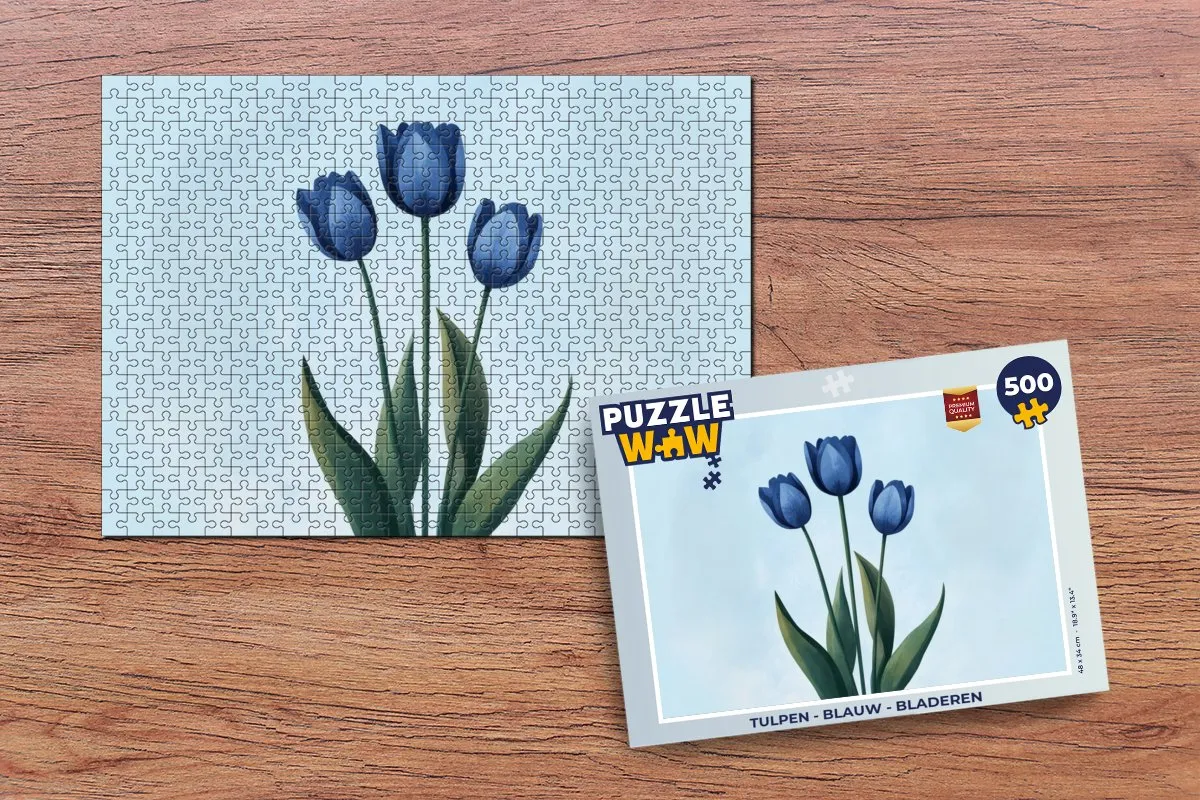 PuzzleWow Legpuzzel Tulpen Blauw 500 Stuks - MPN 8721375319628