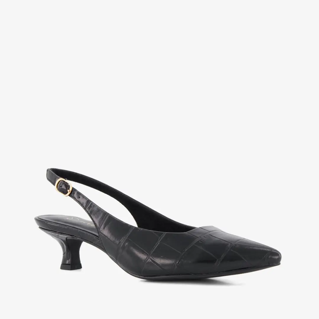 Marco Tozzi dames slingback pumps croco print zwart