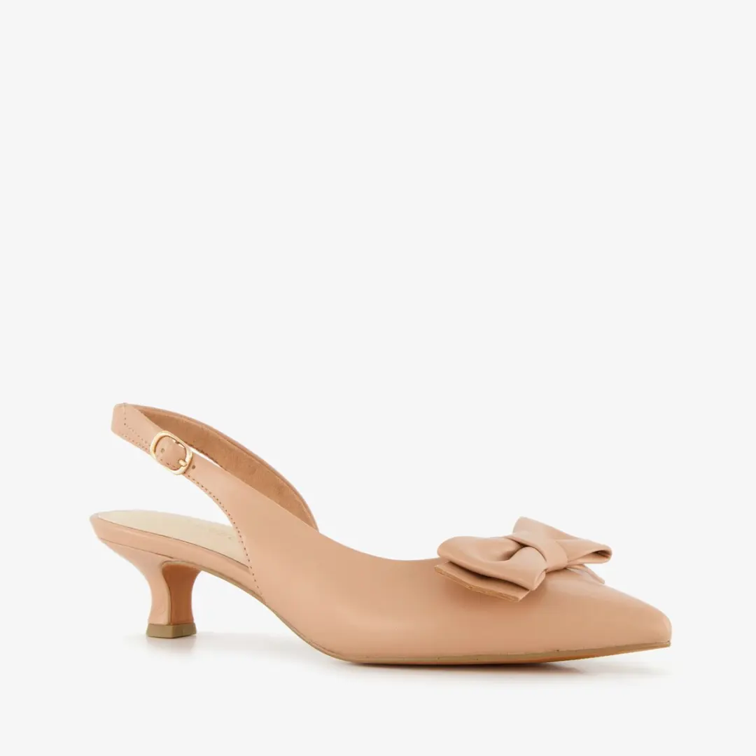 Marco Tozzi dames slingback pumps met strik beige