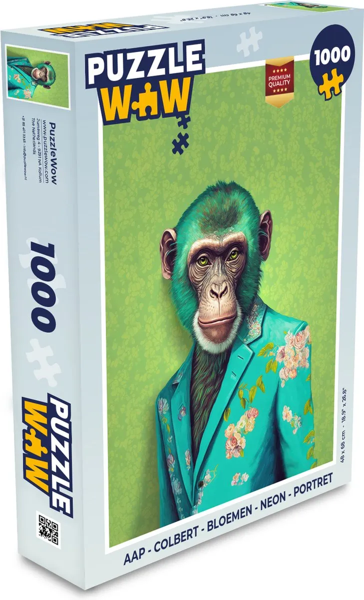 PuzzleWow Colbert Bloemen Neon Legpuzzel 1000 Stuks - Multicolor