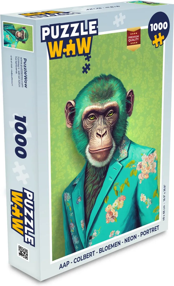 PuzzleWow Colbert Bloemen Neon Legpuzzel 1000 Stuks - Multicolor