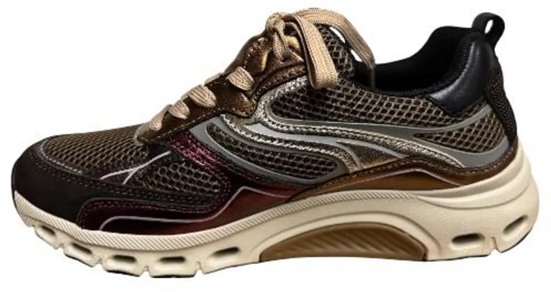 Gabor Rollingsoft Sneakers rood Metallic Suède - Maat 5,5
