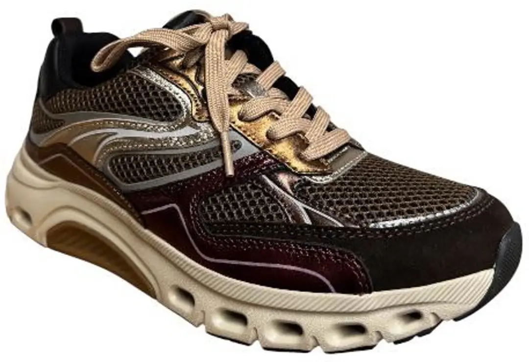 Gabor Rollingsoft Sneakers rood Metallic Suède - Maat 5,5