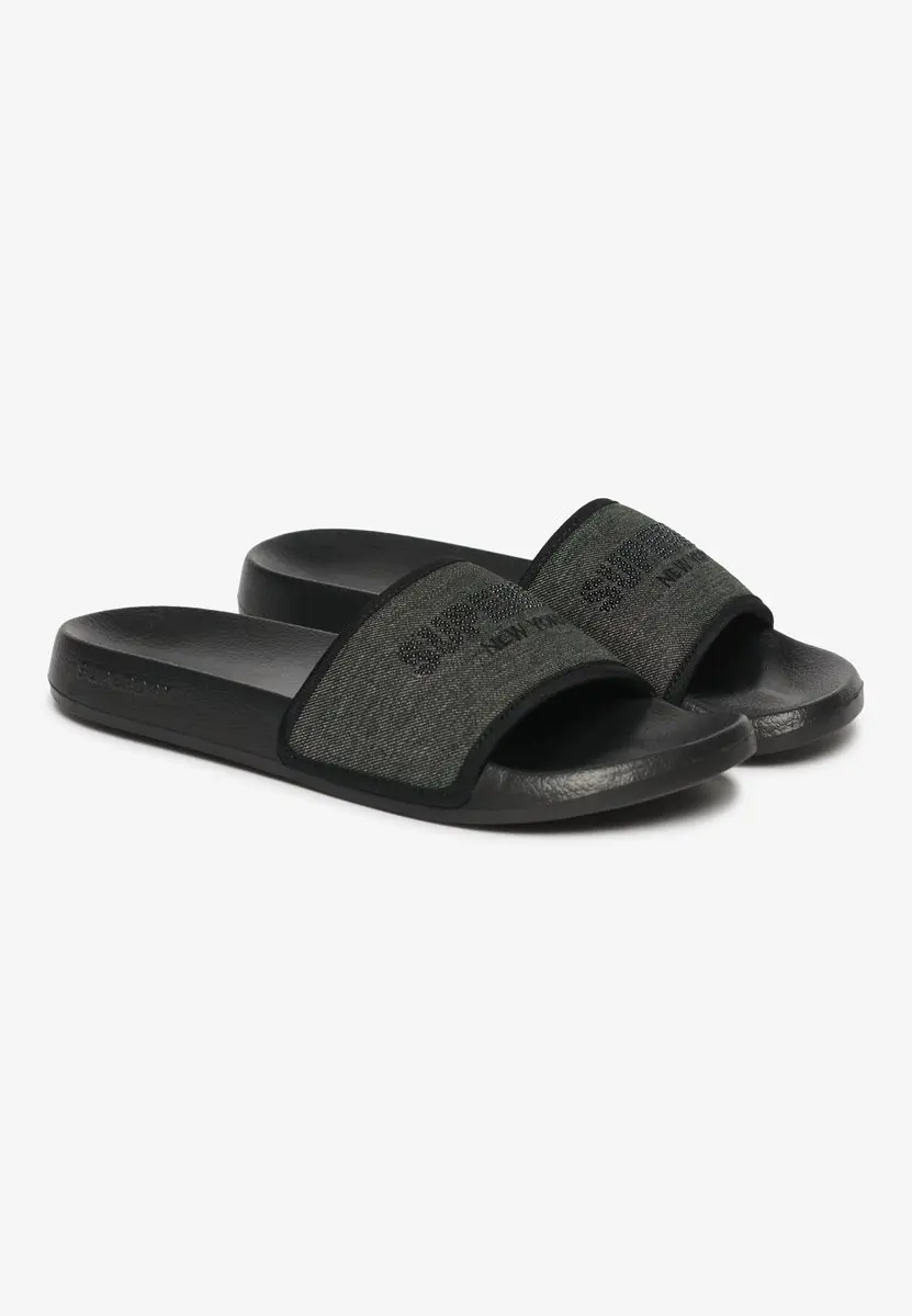 Superdry Badslippers met Glittersteentjes Dames - 34 - Zwart - afbeelding 3 van 6
