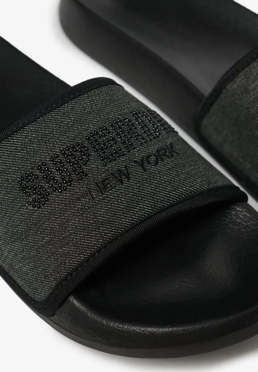 Superdry Badslippers met Glittersteentjes Dames - 34 - Zwart - afbeelding 2 van 6