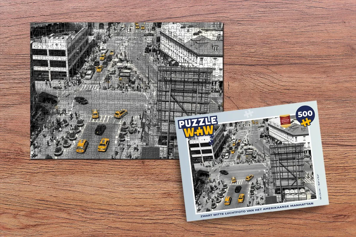 PuzzleWow Manhattan Luchtfoto Legpuzzel 500 Stuks