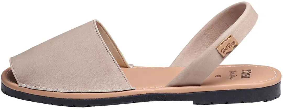 Taupe herensandaal met gekruiste bandjes