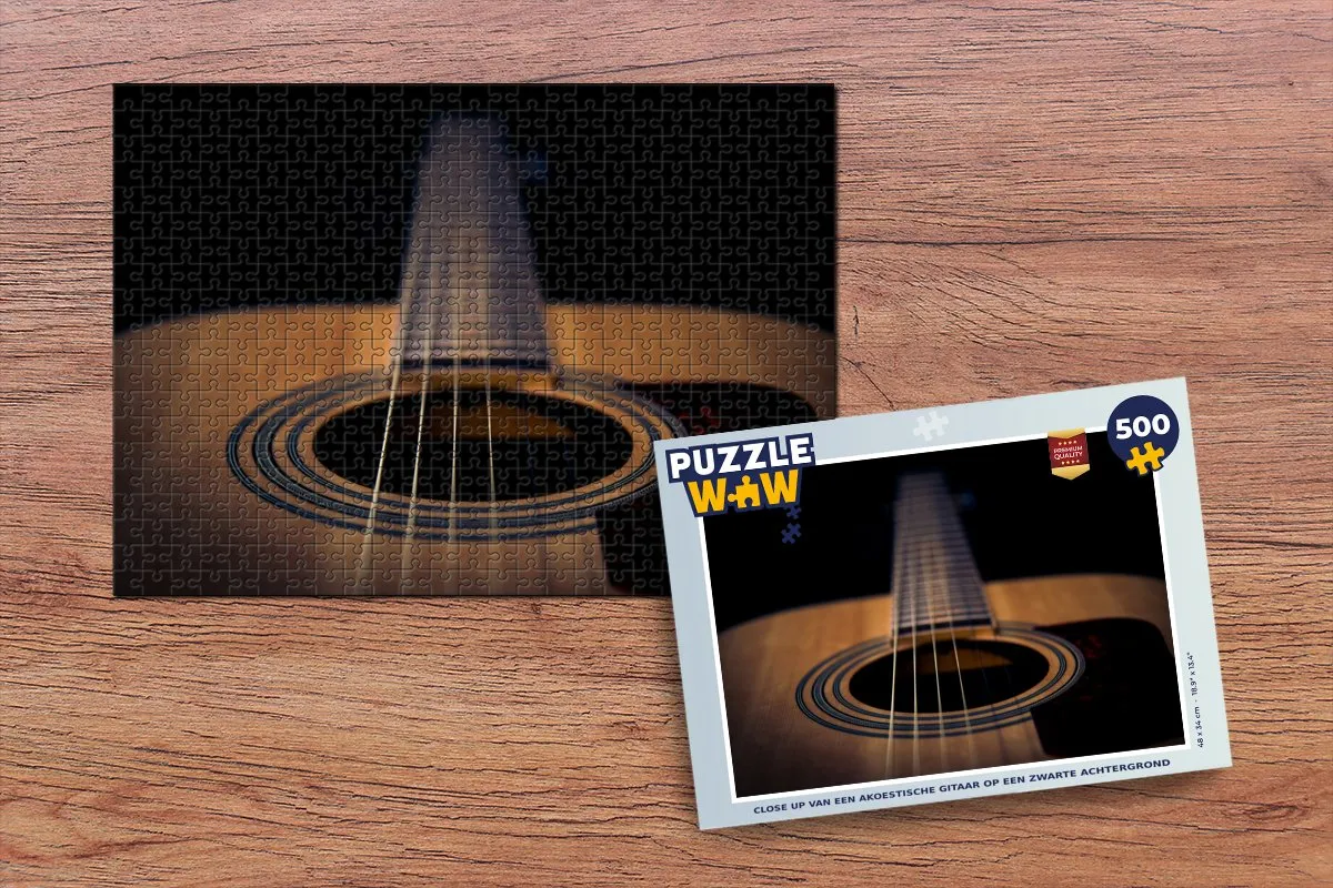 PuzzleWow Legpuzzel 500 Stuks - Akoestische Gitaar Multicolor
