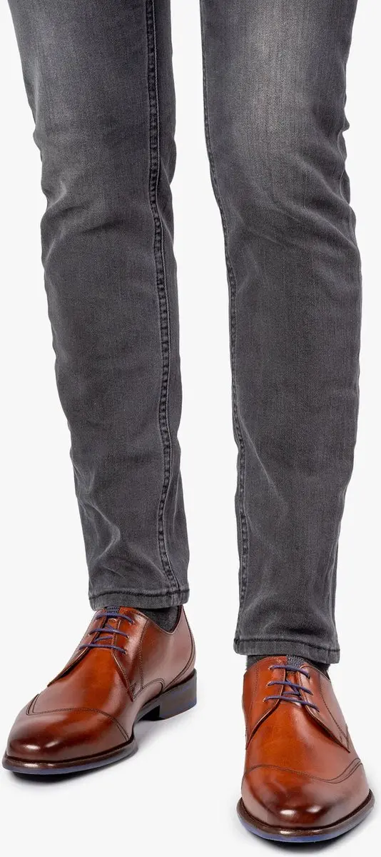 Floris van Bommel Veterschoenen cognac - Maat 43