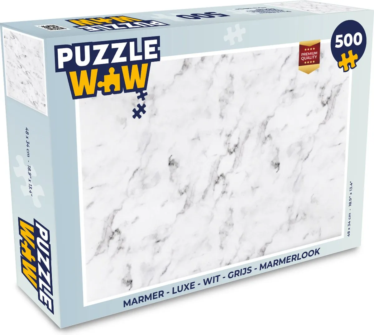 PuzzleWow Marmerlook Legpuzzel 500 Stuks - Multicolor