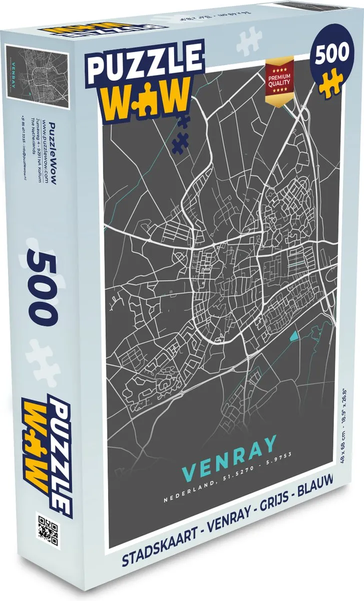 PuzzleWow Stadskaart Venray Legpuzzel 500 Stuks