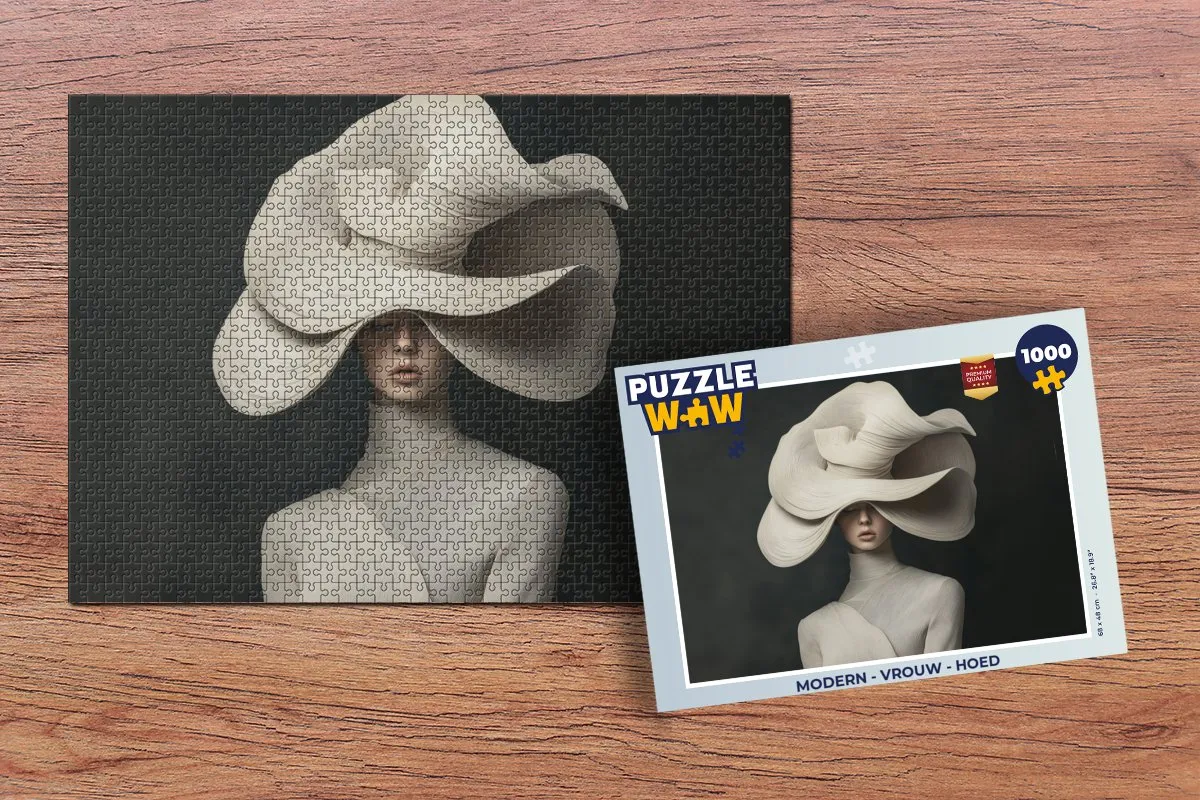 PuzzleWow Modern Vrouw Hoed Legpuzzel 1000 Stuks