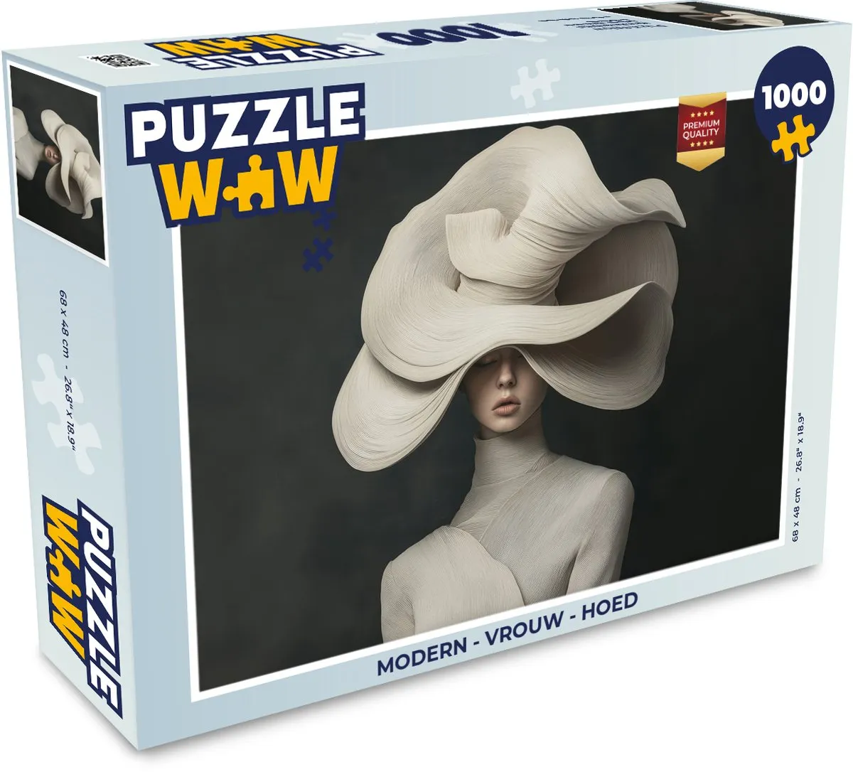 PuzzleWow Modern Vrouw Hoed Legpuzzel 1000 Stuks