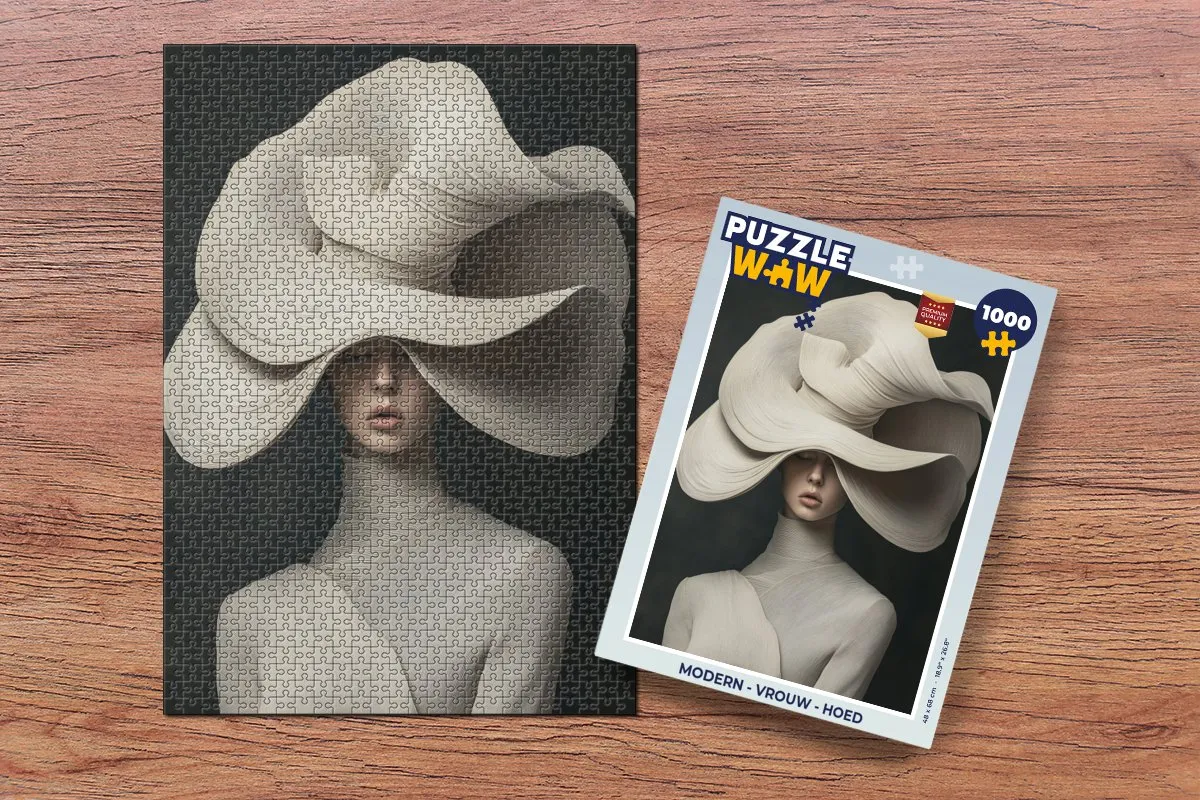 PuzzleWow Modern Vrouw Hoed Legpuzzel 1000 Stuks