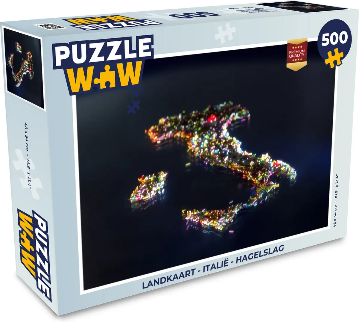 PuzzleWow Italië Landkaart Legpuzzel 500 Stuks