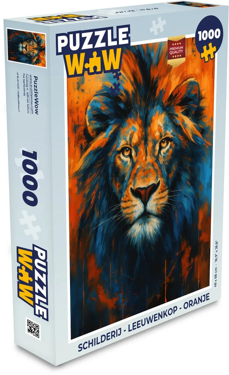PuzzleWow Leeuwenkop Legpuzzel 1000 Stuks