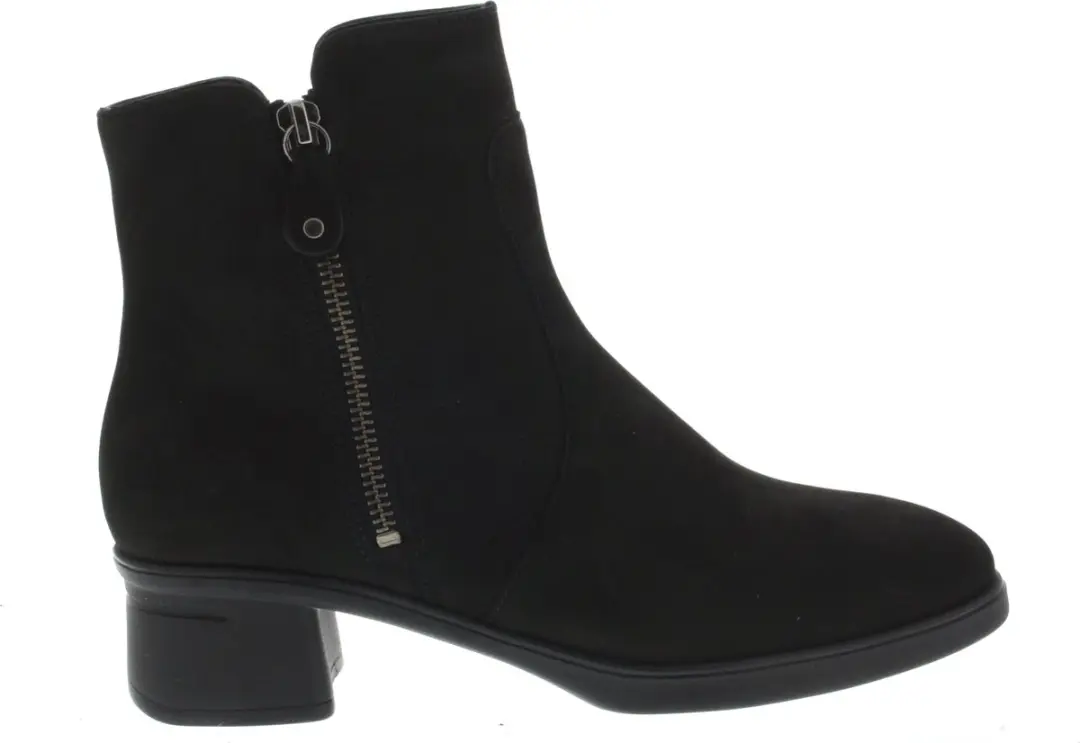 Dames Enkellaars Hartjes Blues Boot Black Zwart