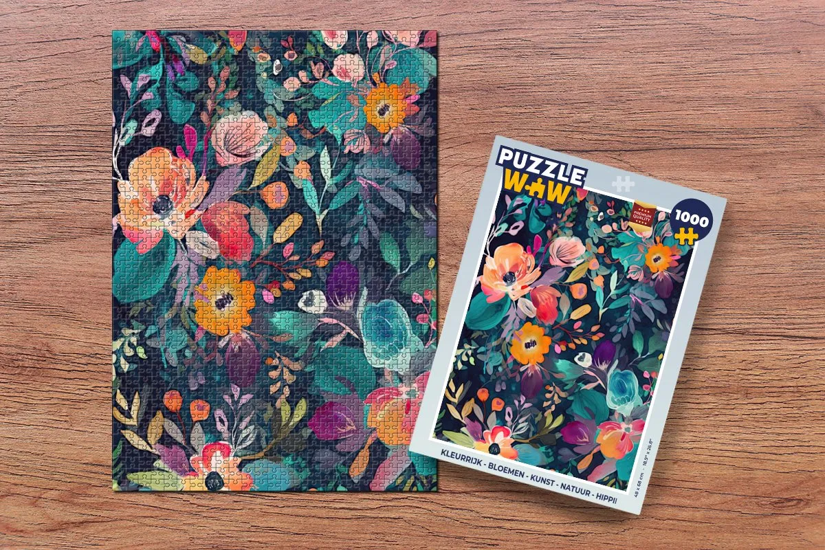 PuzzleWow Kleurrijk Bloemen Legpuzzel 1000 Stuks - Multicolor