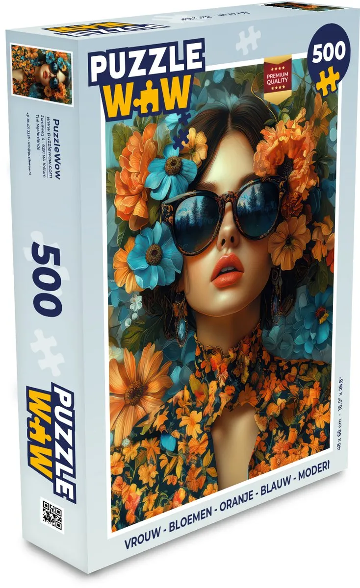 PuzzleWow Vrouw Bloemen Legpuzzel 500 Stuks