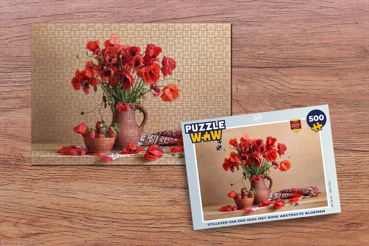 PuzzleWow Stilleven Bloemen Legpuzzel 500 Stuks - Multicolor