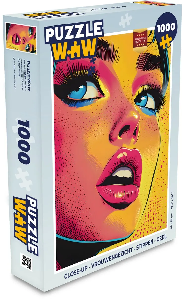 PuzzleWow Close-up Vrouwengezicht Legpuzzel 1000 Stuks
