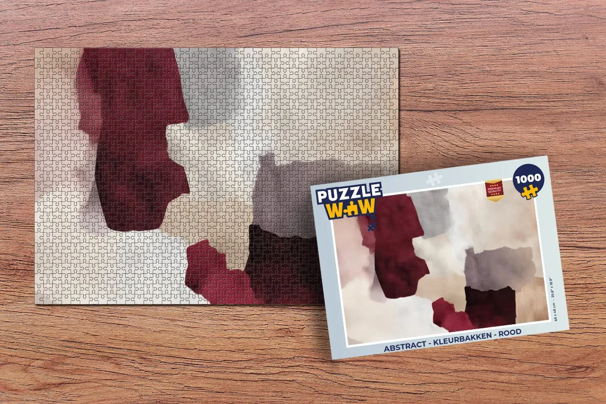PuzzleWow Abstract Legpuzzel 1000 Stuks - Rood