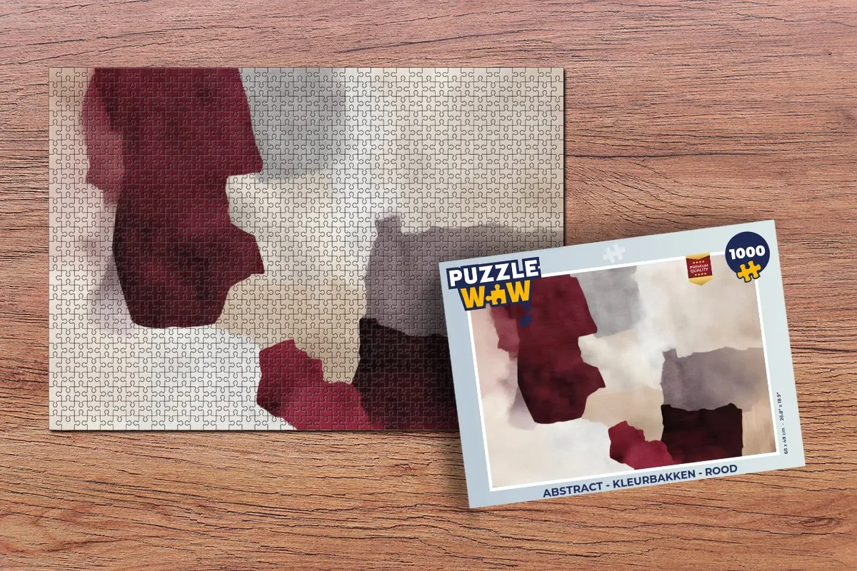 PuzzleWow Abstract Legpuzzel 1000 Stuks - Rood