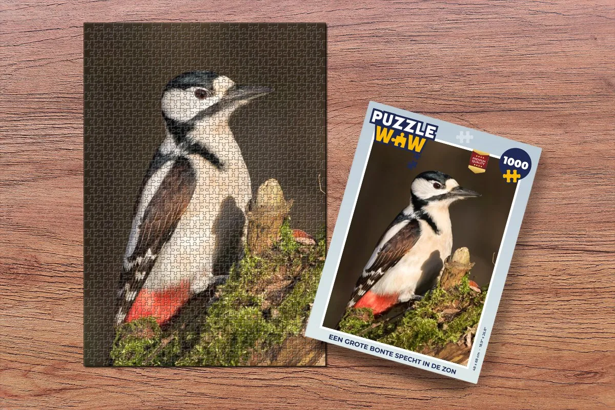 PuzzleWow Legpuzzel Een Grote Bonte Specht - 1000 Stuks - Multicolor