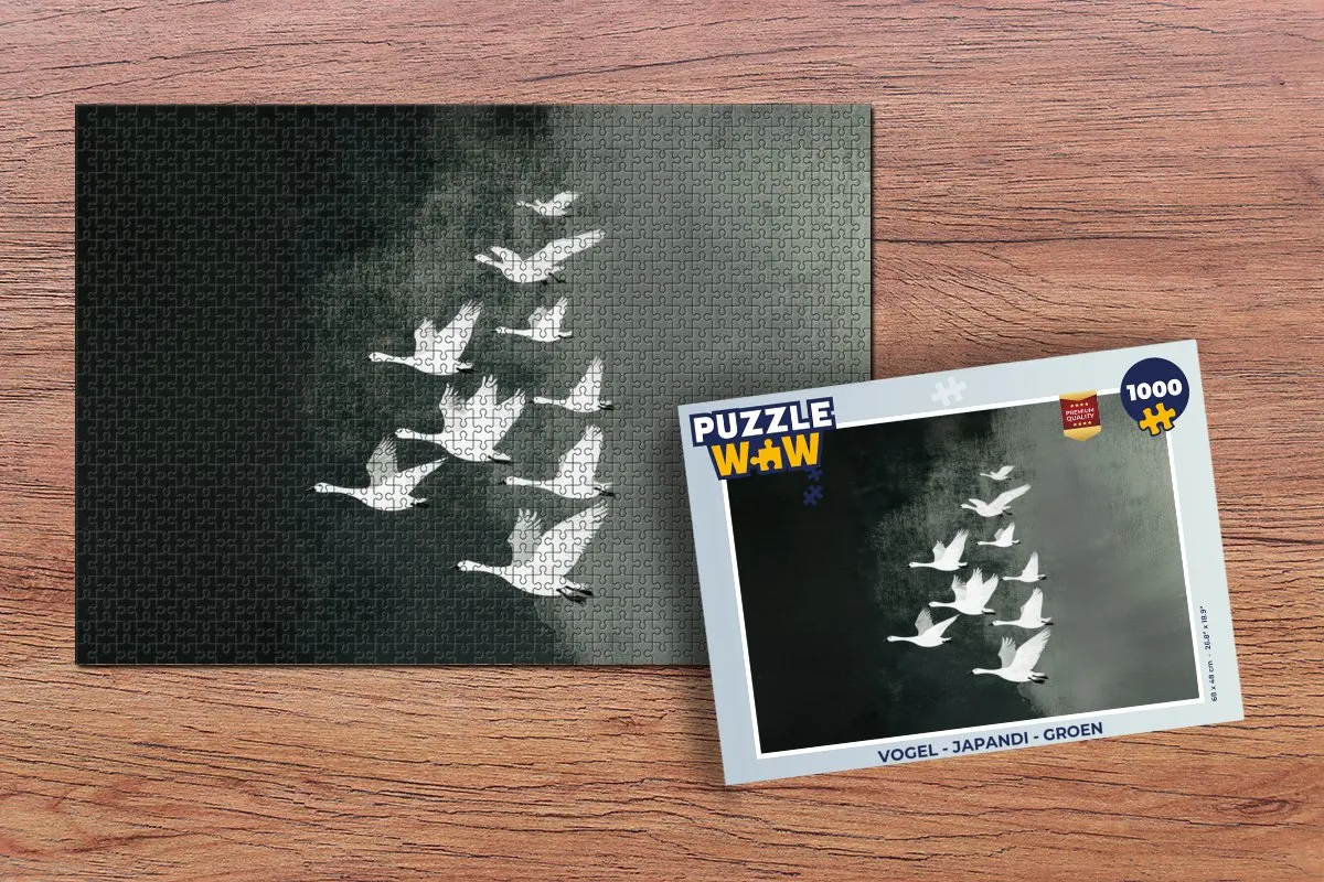 PuzzleWow Japandi Legpuzzel 1000 Stuks - Groen
