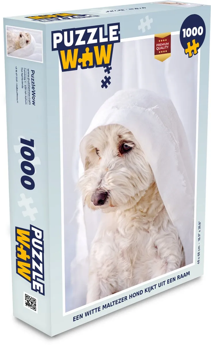 PuzzleWow Legpuzzel Maltezer Hond 1000 Stuks