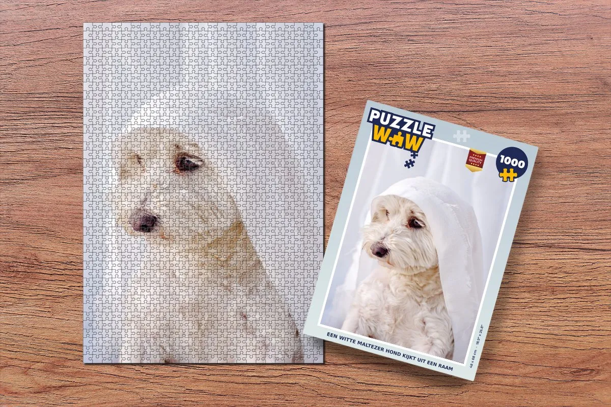 PuzzleWow Legpuzzel Maltezer Hond 1000 Stuks - Multicolor