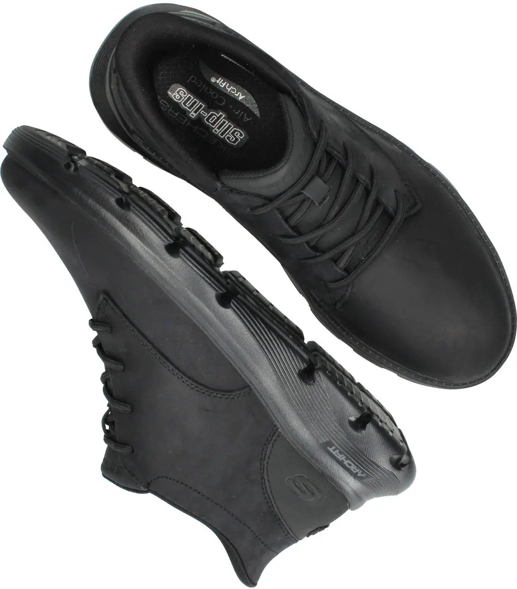 Skechers Arch Fit Garza Veterschoenen Hoog - Zwart - Maat 48.5 - afbeelding 6 van 6