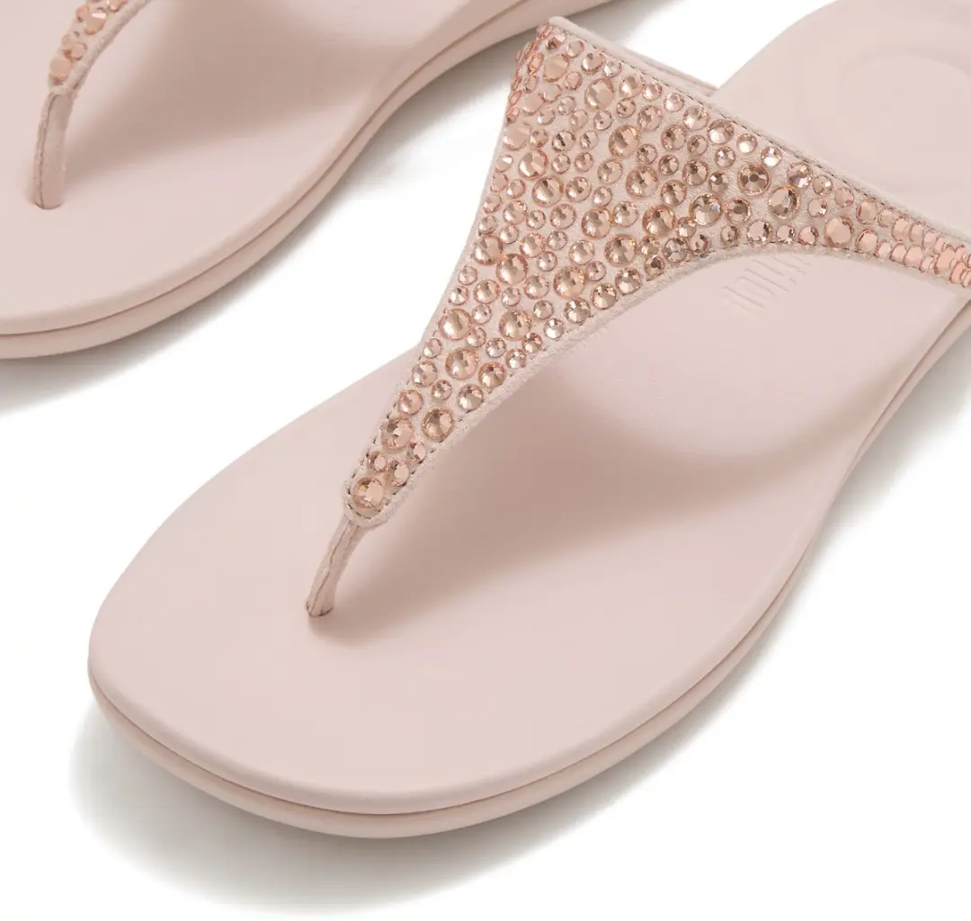 FitFlop Solay Mixed-Crystal Toe-Post Sandals Dames Sandalen - Nude Rose - afbeelding 2 van 6