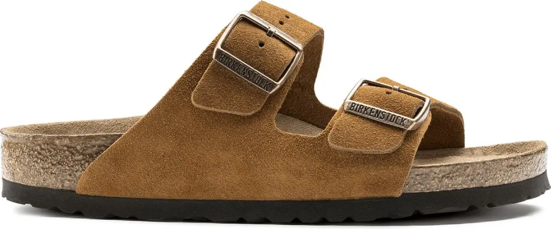 Birkenstock Arizona bruin suède zacht voetbed regular sandalen uni (1009526)