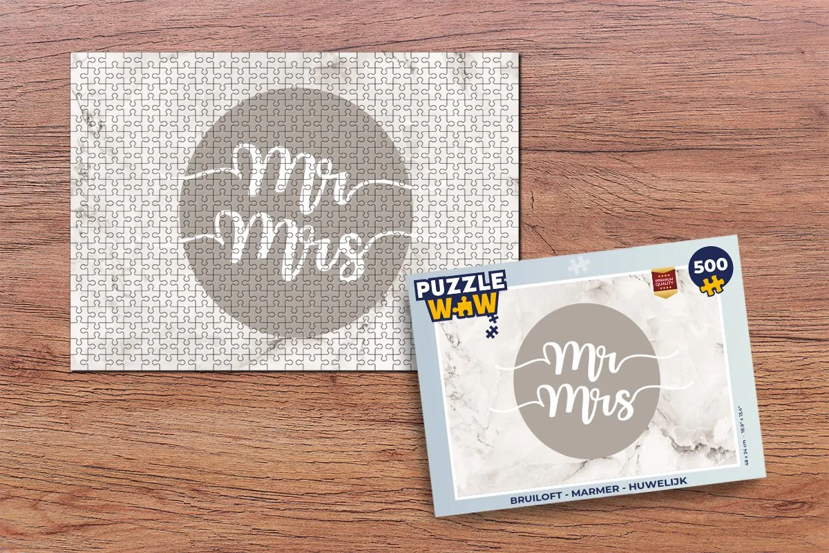 PuzzleWow Mr & Mrs Legpuzzel 500 Stuks - Multicolor