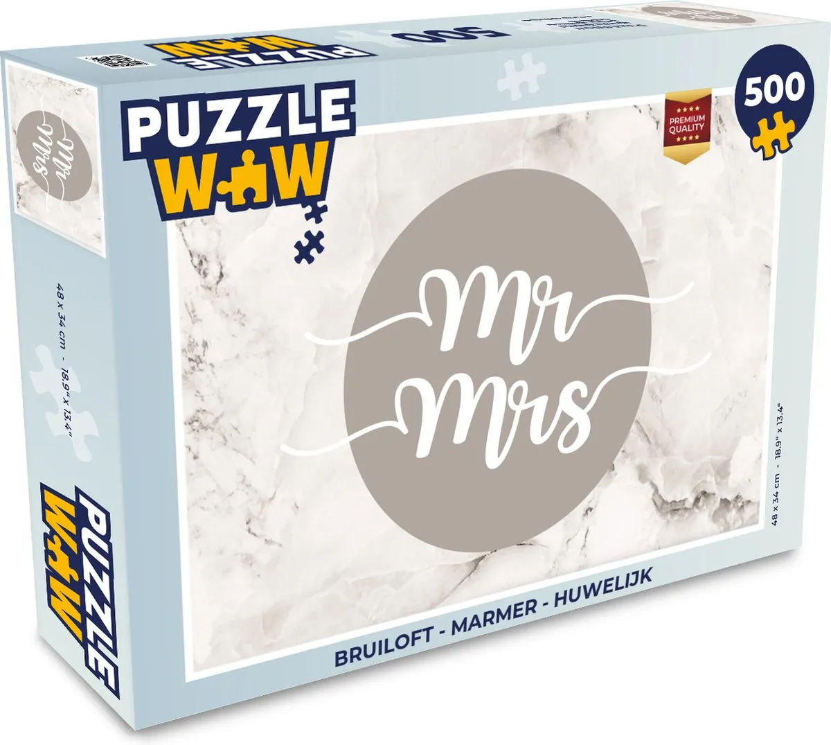 PuzzleWow Mr & Mrs Legpuzzel 500 Stuks - Multicolor