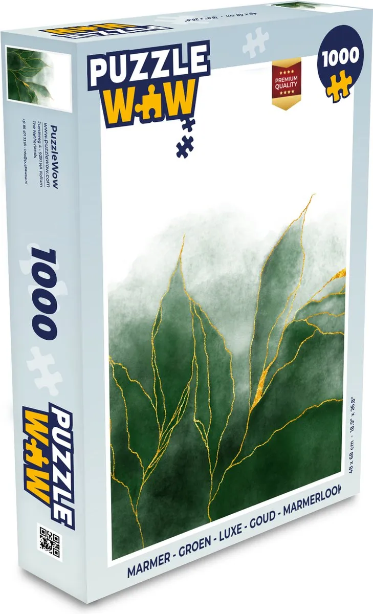 PuzzleWow Marmerlook Legpuzzel 1000 Stuks - Multicolor