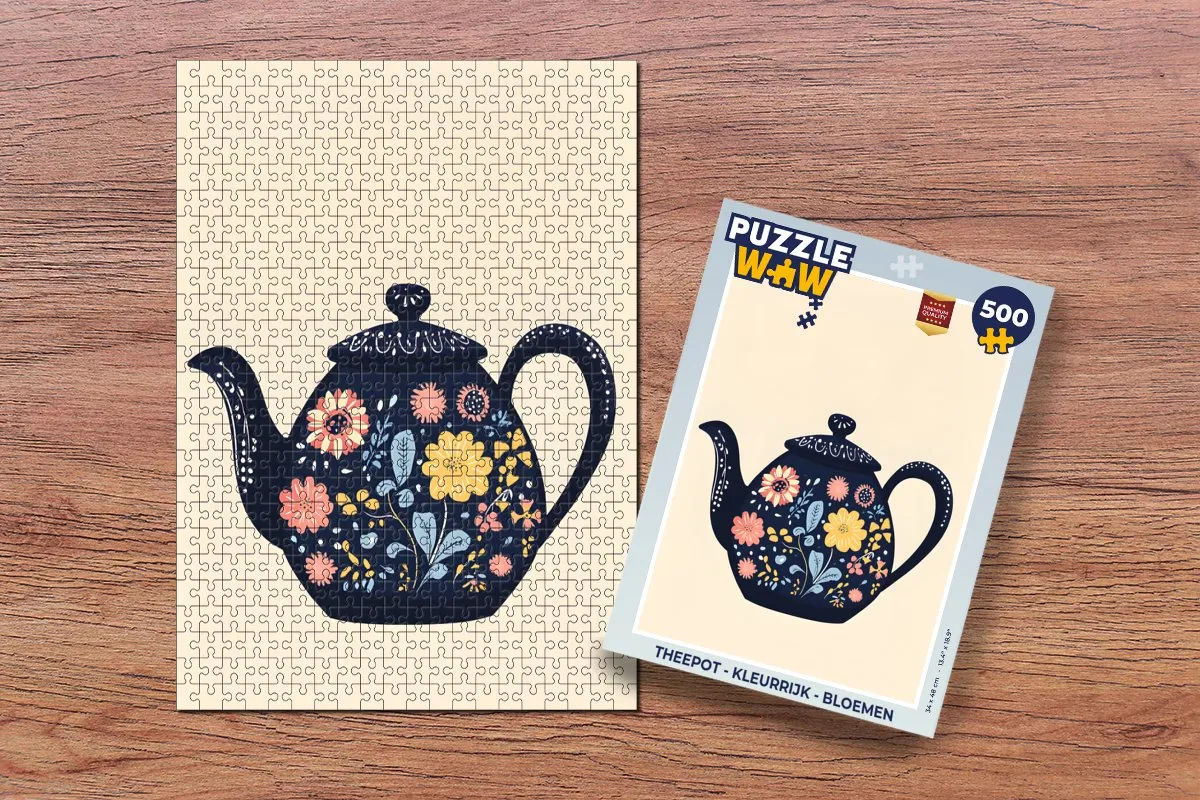 PuzzleWow Theepot Bloemen Legpuzzel 500 Stuks - MPN 8721374602141