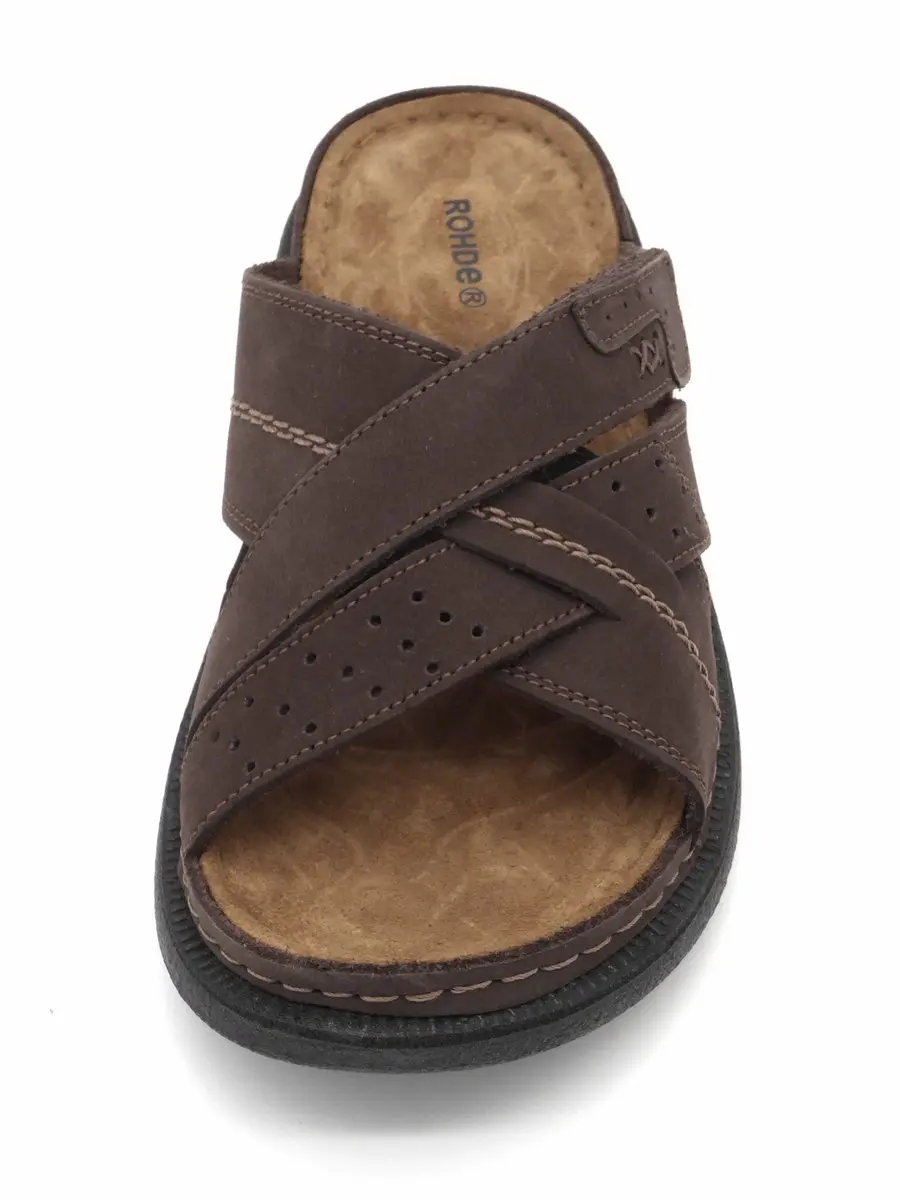 Rohde Bruine Leren Heren Slippers 41