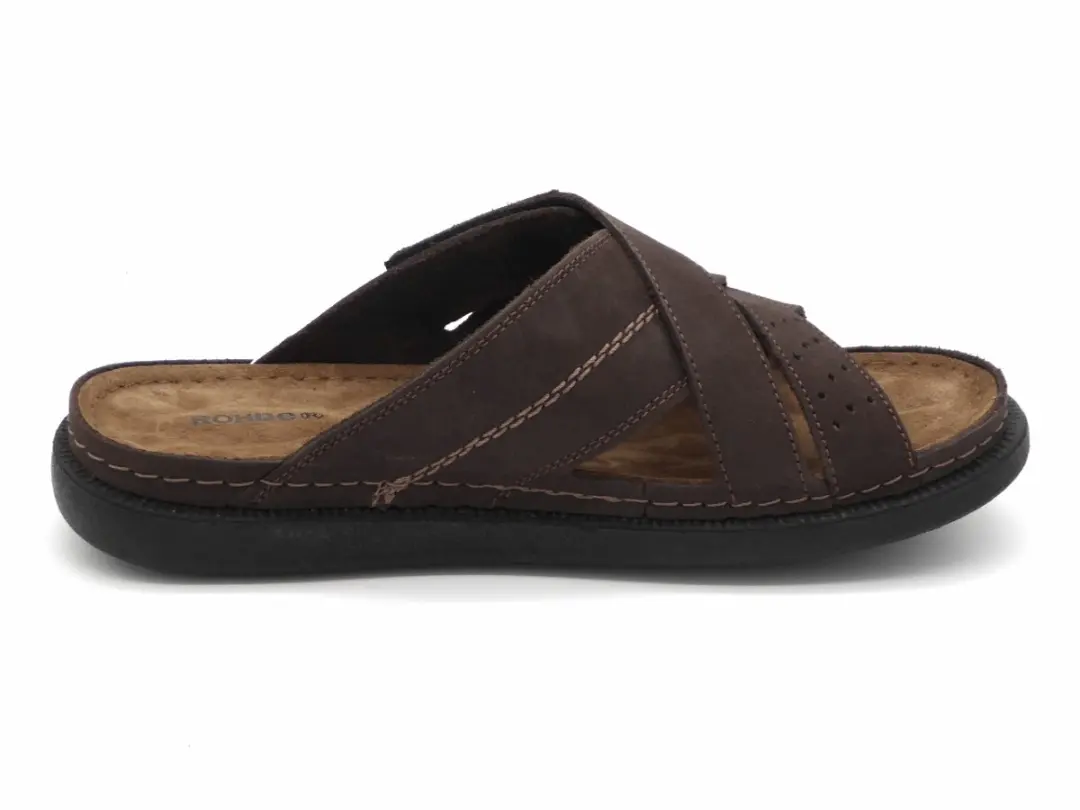 Rohde Bruine Leren Heren Slippers 41