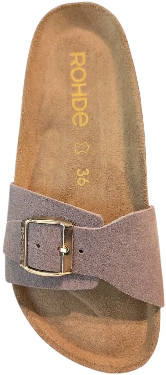 Rohde 5589 17 Dames Slippers - Lichtbruin Suede - 40