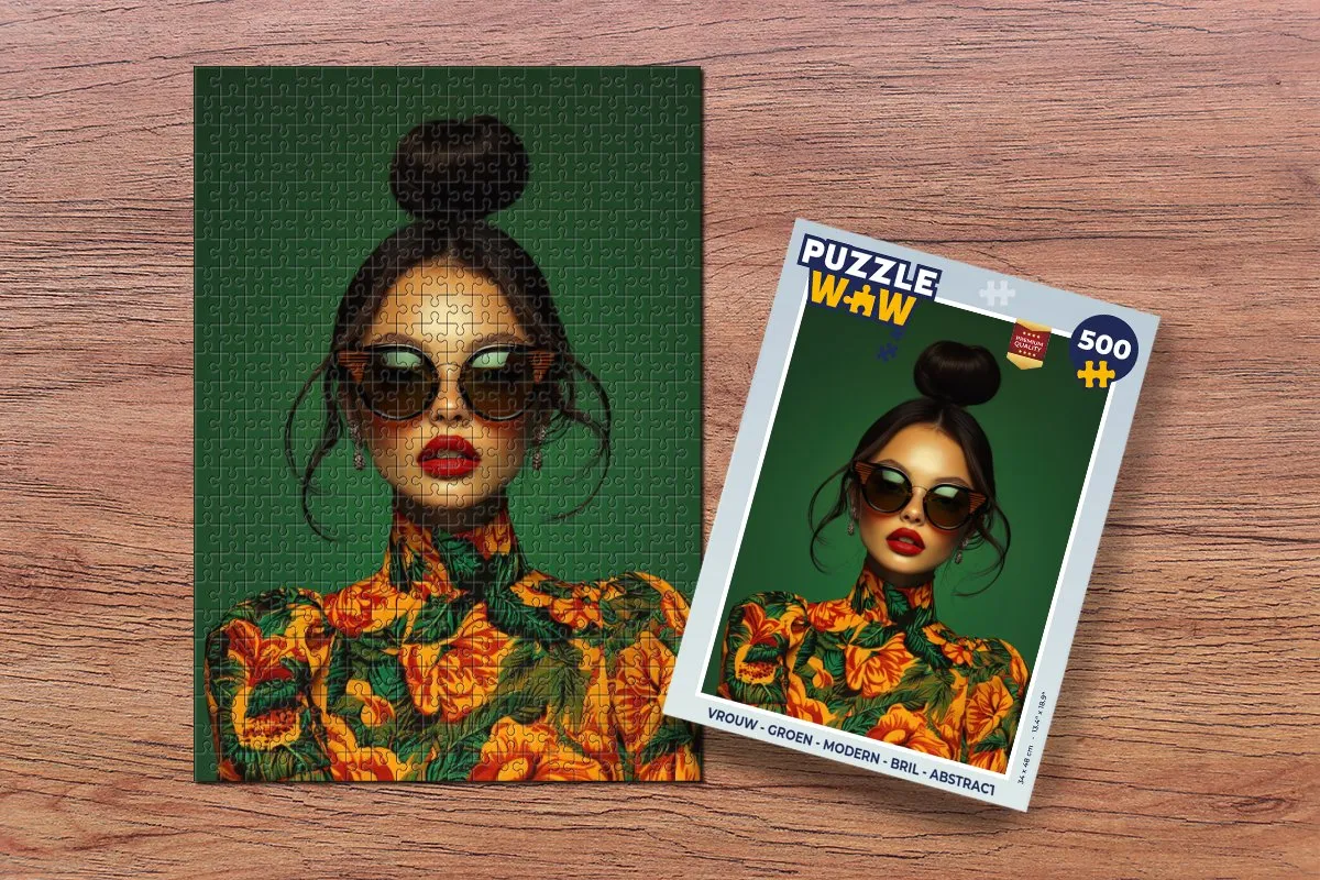 PuzzleWow Vrouw Modern Groen Legpuzzel 500 Stuks