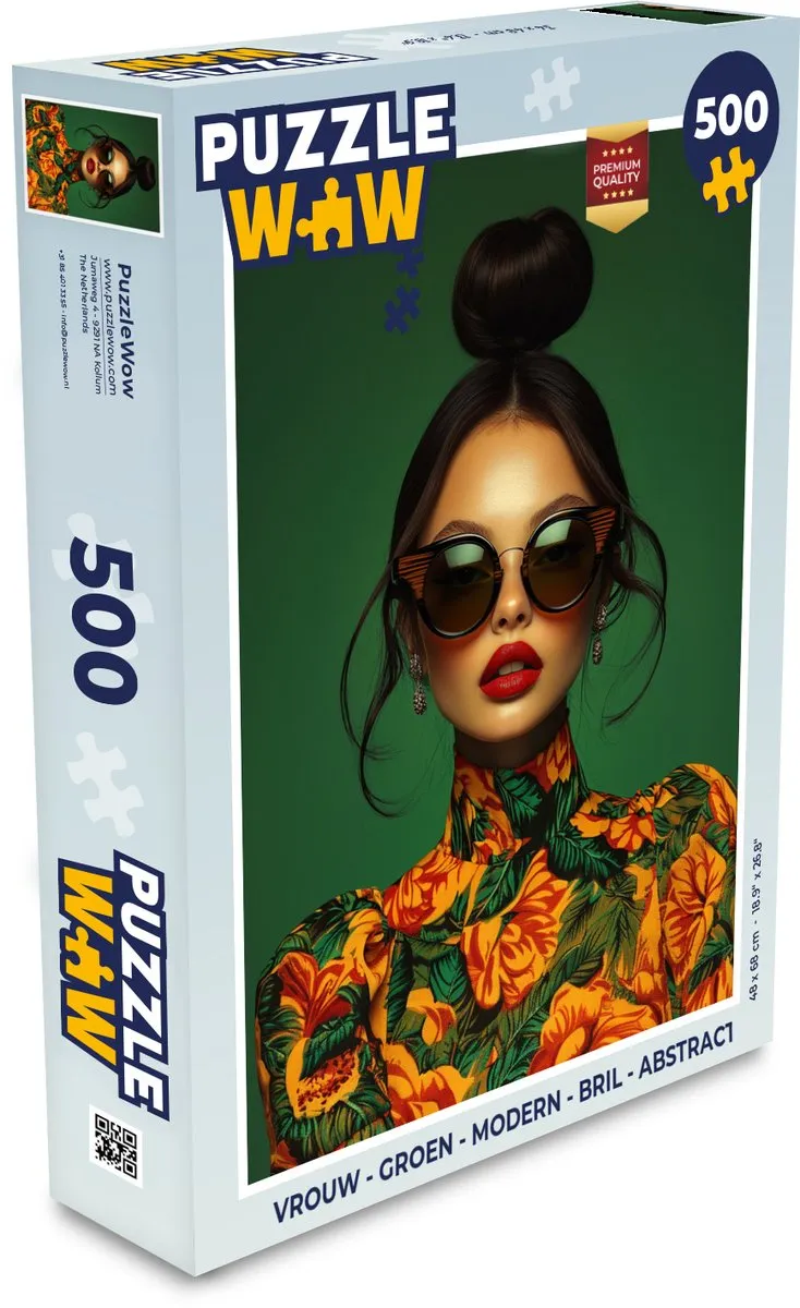 PuzzleWow Vrouw Modern Groen Legpuzzel 500 Stuks