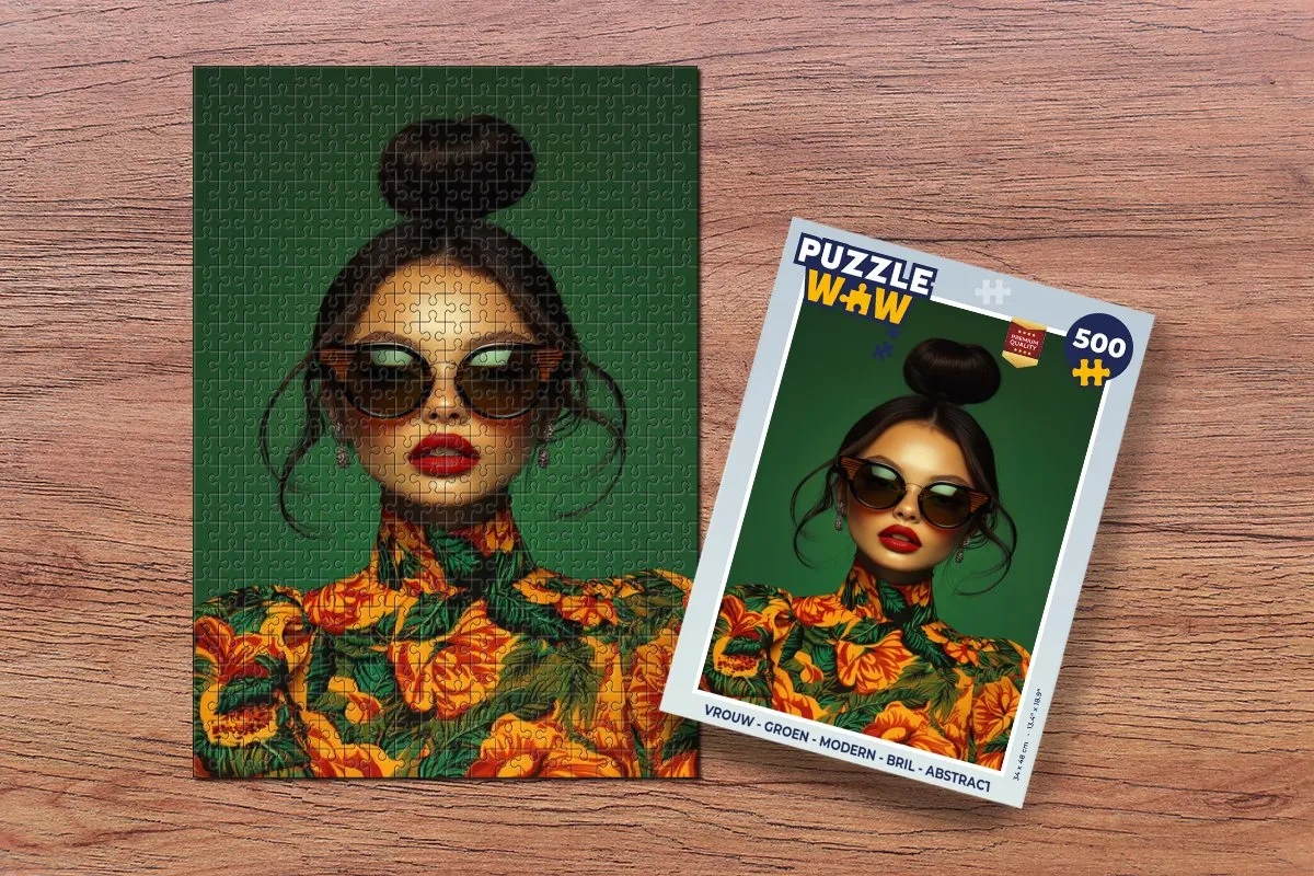 PuzzleWow Vrouw Modern Groen Legpuzzel 500 Stuks