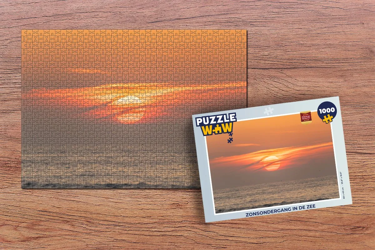 PuzzleWow Zonsondergang in de zee Legpuzzel 1000 Stuks - Multicolor