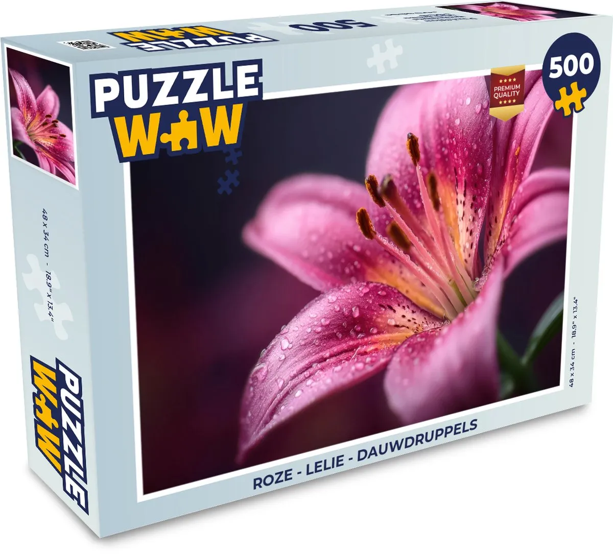 PuzzleWow Legpuzzel 500 Stuks - Roze Lelie