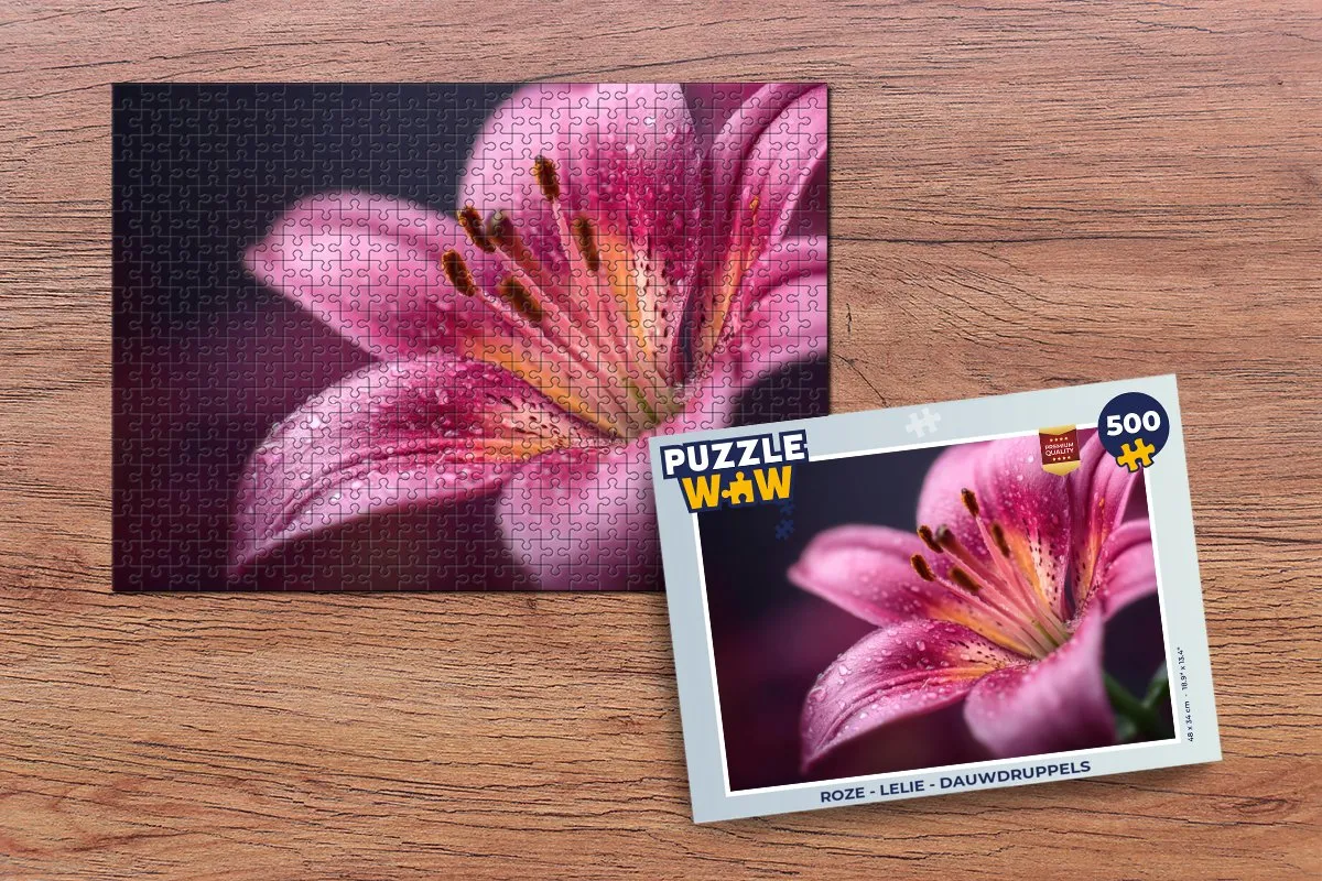 PuzzleWow Legpuzzel 500 Stuks - Roze Lelie