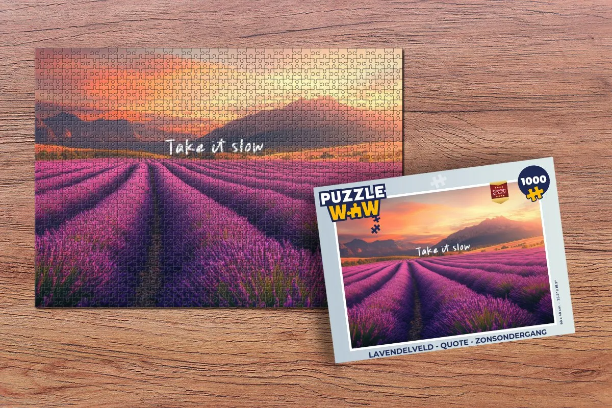 PuzzleWow Lavendelveld Quote Legpuzzel 1000 Stuks