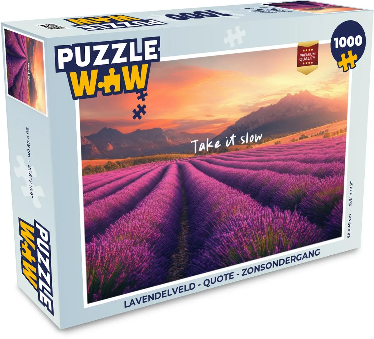 PuzzleWow Lavendelveld Quote Legpuzzel 1000 Stuks