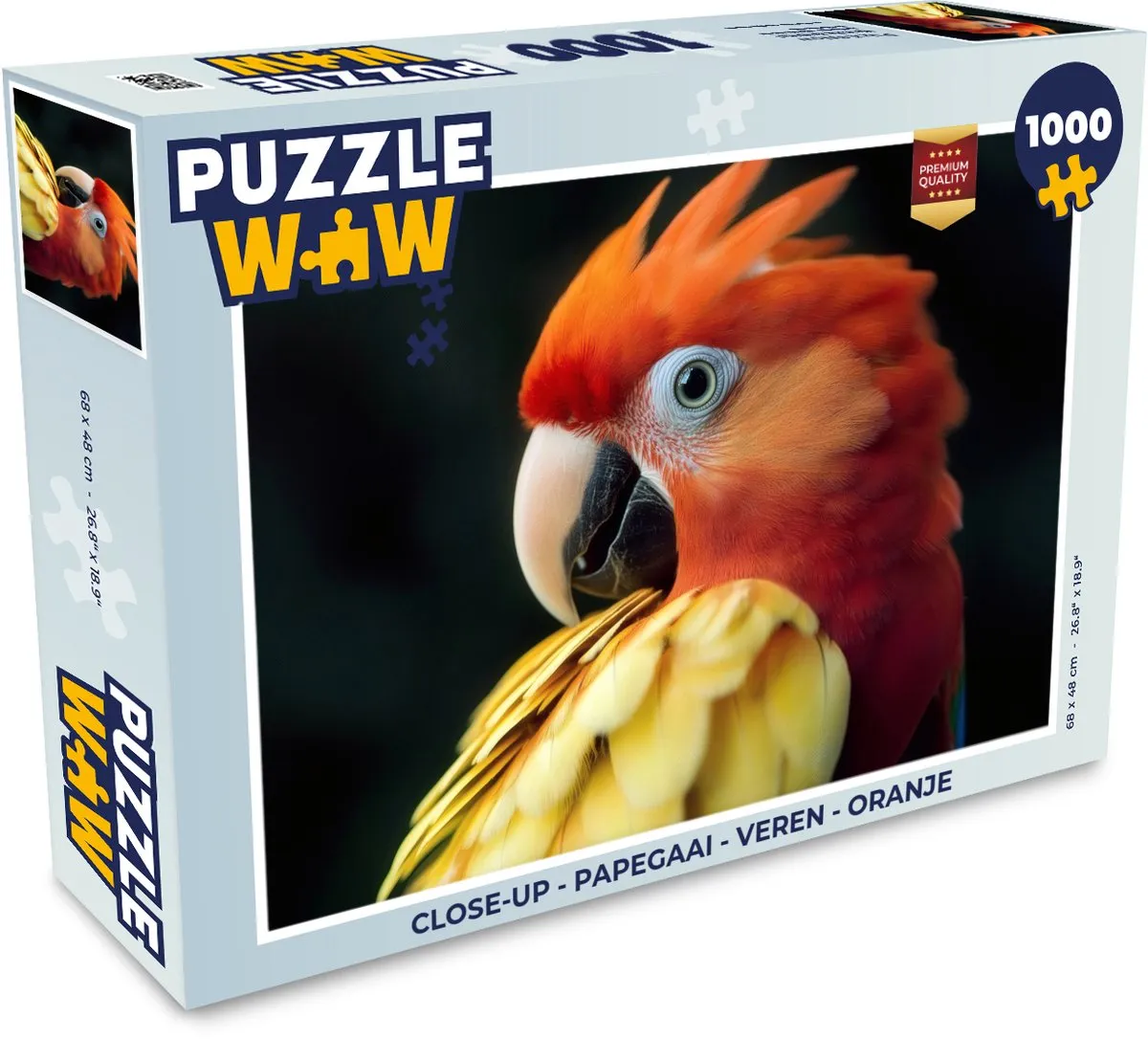PuzzleWow Close-up Papegaai Legpuzzel 1000 Stuks